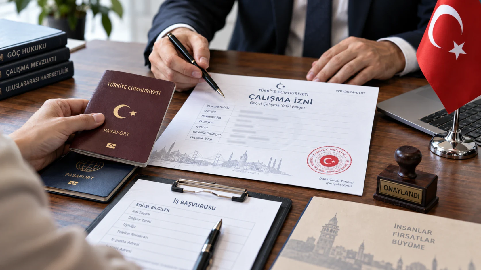 Çalışma izni belgesi ve pasaport, Limit Kurumsal Danışmanlık ofisinde hazırlanan başvuru dosyası
